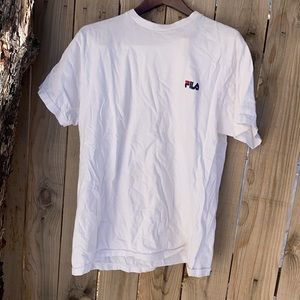 Vintage 80s FILA Embroidered White Classic Graphic Tshirt Size L